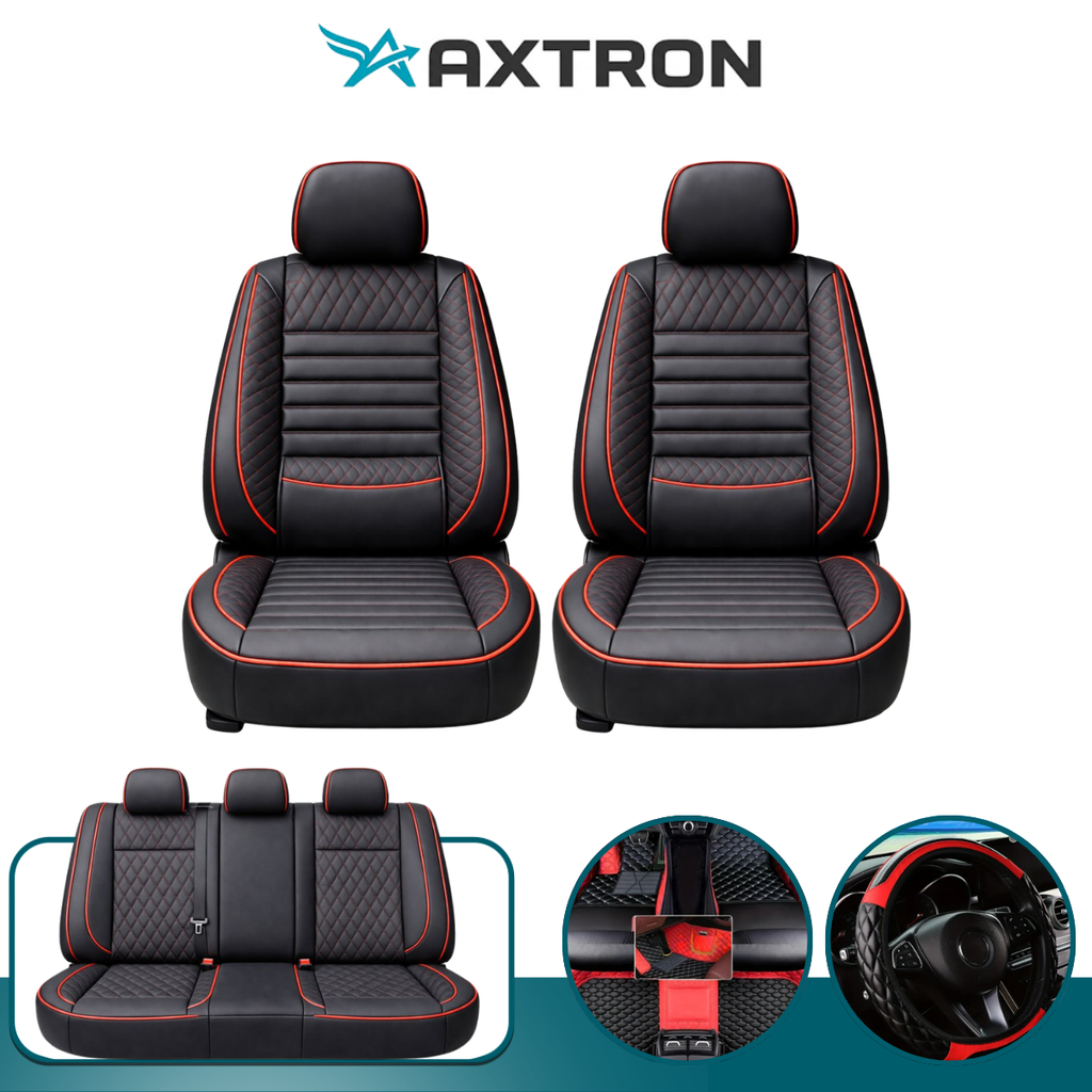 Funda de Auto Universal Regent en Cuero Legítimo con Airbag + REGALOS: Alfombra de Cuero y Funda de Volante